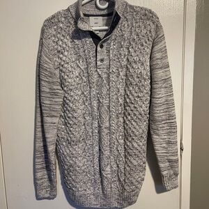 1897 Gray/white Cable Knit Sweater Mens Size L